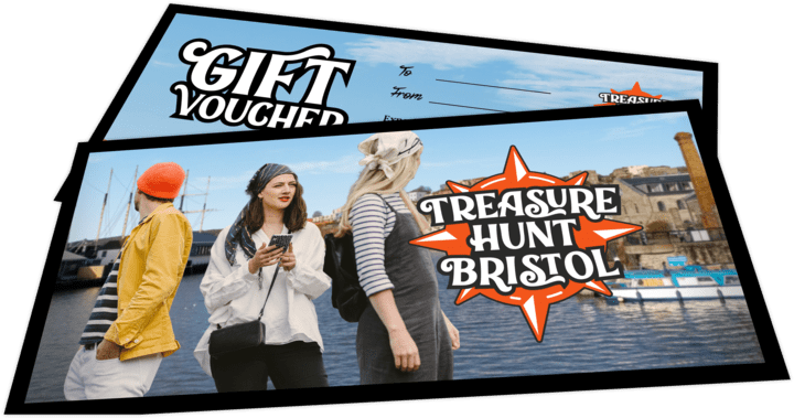 A photo of a physical gift voucher for Treasure Hunt Bristol.