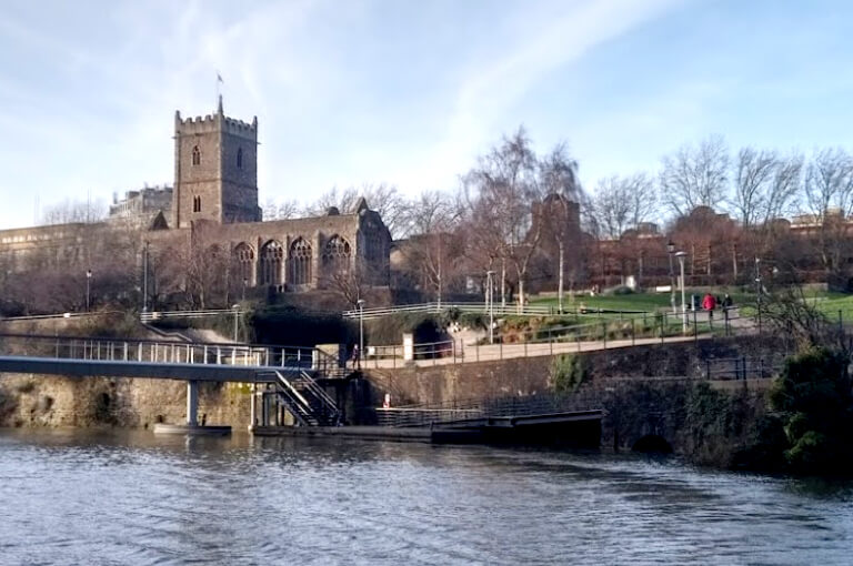 The ruins of St Peter’s Church in Castle Park